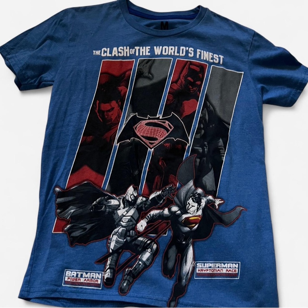 DC Comics Blue T-Shirt Batman Superman